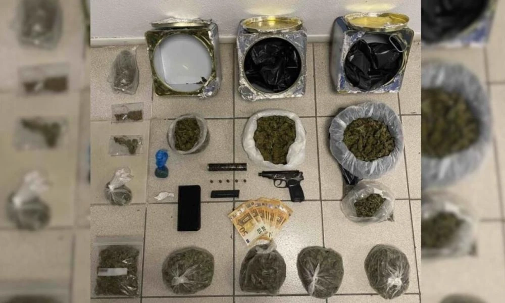 Πιερία: Πιστόλι με σιγαστήρα είχε ο διακινητής κάνναβης